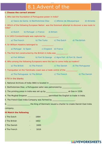 8.1.Advent of the Europeans