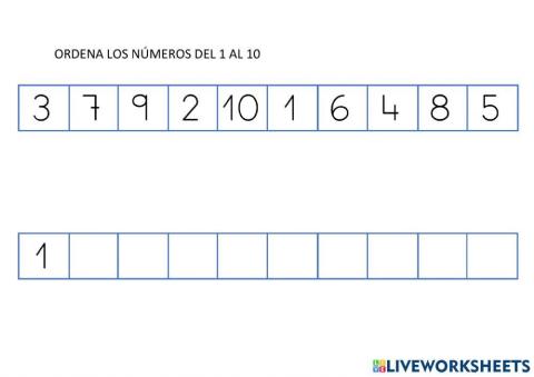 Ordenar del 1 al 10
