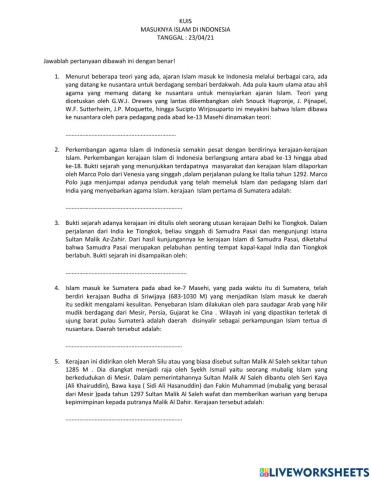 Masuknya islam di indonesia