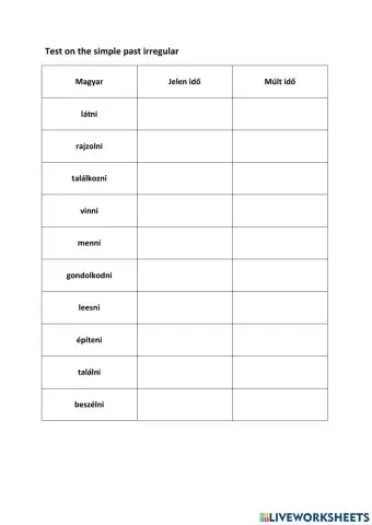 Irregular past tense