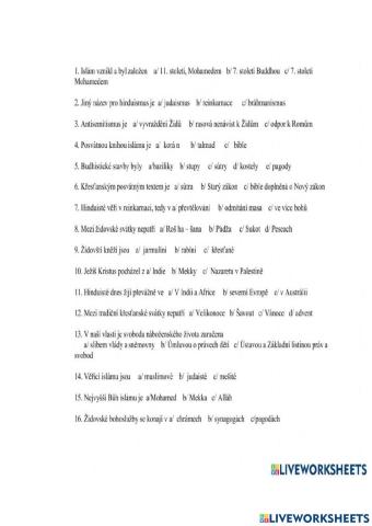 světová náboženství