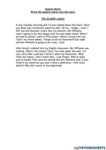 Speech - Quotation Marks