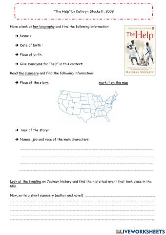 Webquest - -The Help- and Kathryn Stockett