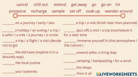 Travel, holiday and tourism p.10