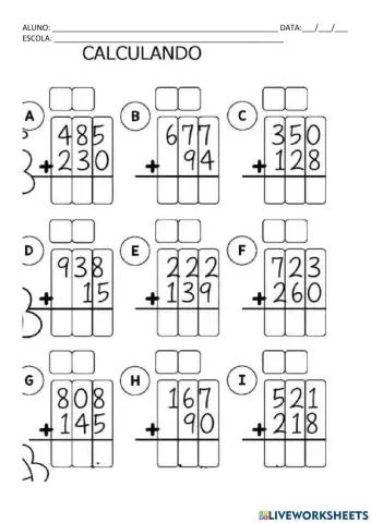Adição com reserva