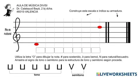 Escala Re menor (natural)