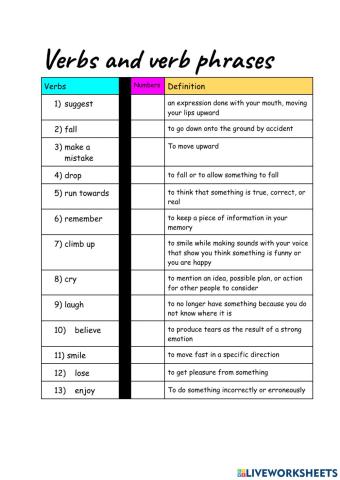 Verbs and verb phrases