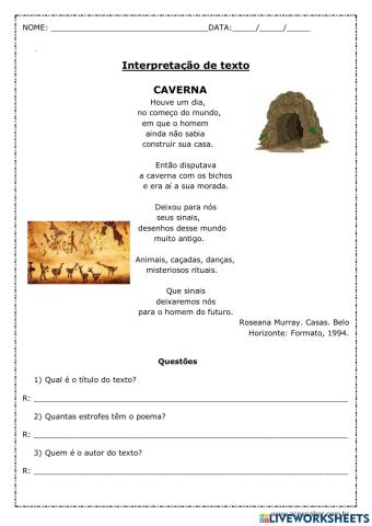 Interpretação de texto- Caverna- acessaber