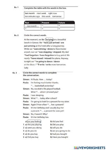 Tenses- present-past-future