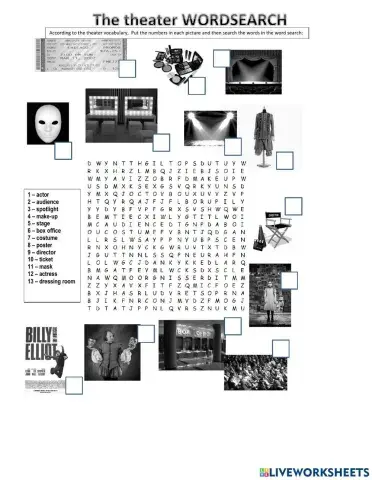 Theater wordsearch