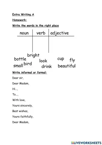 ESOL E1 letter writing