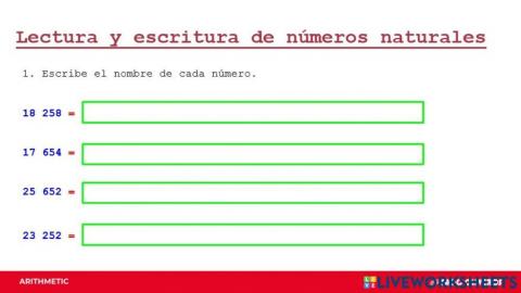 Escritura de números naturales