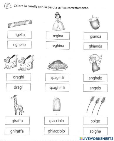 Suoni duri o dolci gi-ge-ghi-ghe