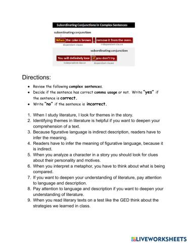 Complex Sentences and Commas