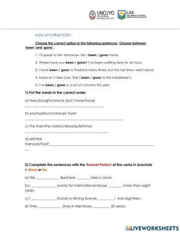 Present perfect and its expressions