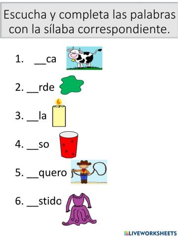 Vocabulario de la Vv