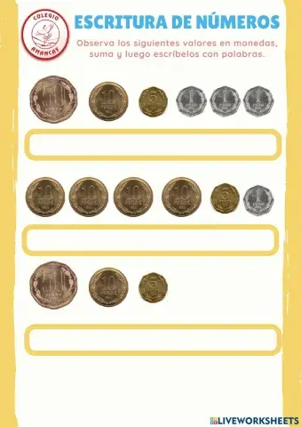 Escriitura de números con sistema monetario