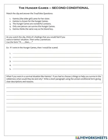 Second Conditional - Hunger Games