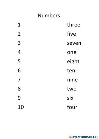 Numbers 1-10