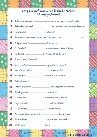 Pretérito perfeito 2.ª conjugação