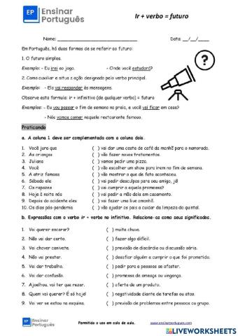 Verbo ir futuro e sentidos