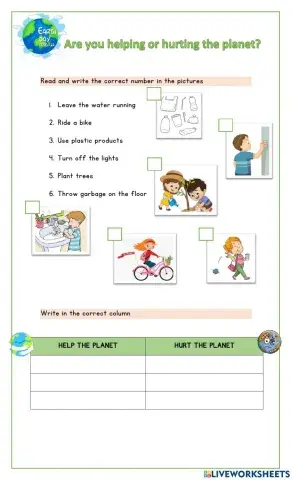 Earth day - good and bad habits