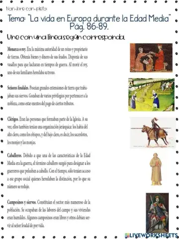 La vida en Europa durante la Edad Media