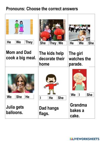 Pronouns worksheet. Second grade 2021