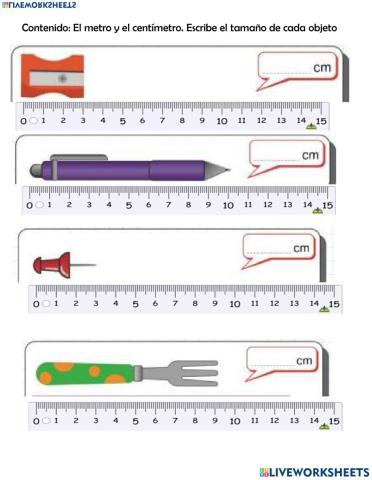 Matematicas medición el centímetro