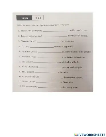 Spanish Future Tense Regulars