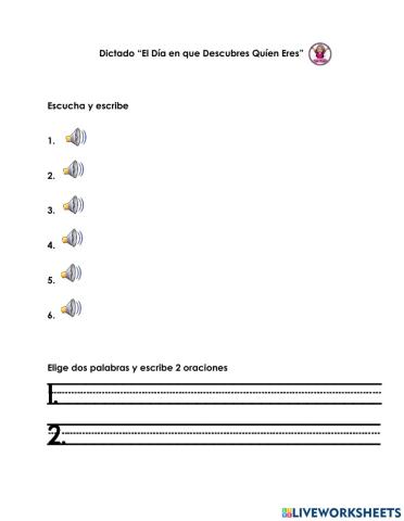 Dictado -El Día en que Descubres Quién Eres-