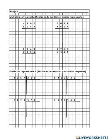Multiplicaciones y divisiones