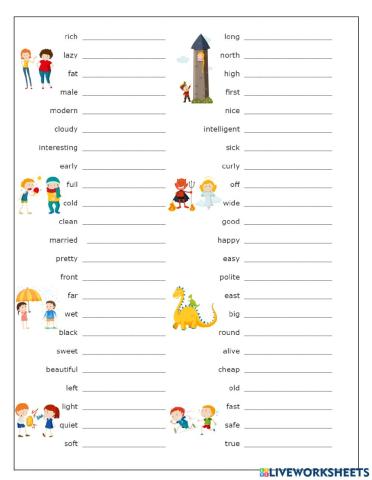 Adjective Opposites 1