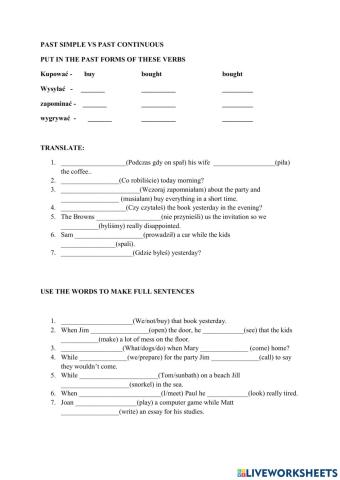 Past Simple vs Past Continuous