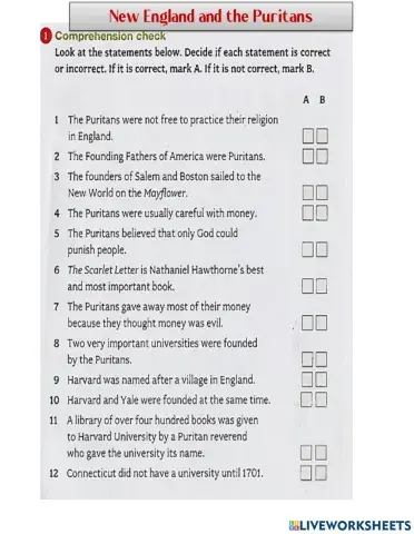 New England and the Puritans