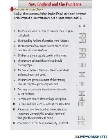 New England and the Puritans