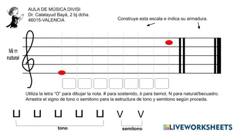 Escala MI menor natural