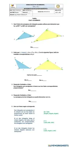 Semejanza de Triángulos