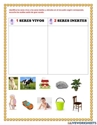 Seres vivos e inertes.