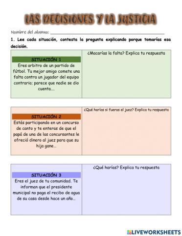 Las decisiones y la justicia