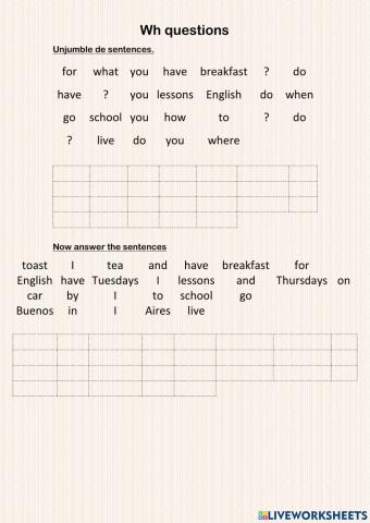 Wh questions and answers