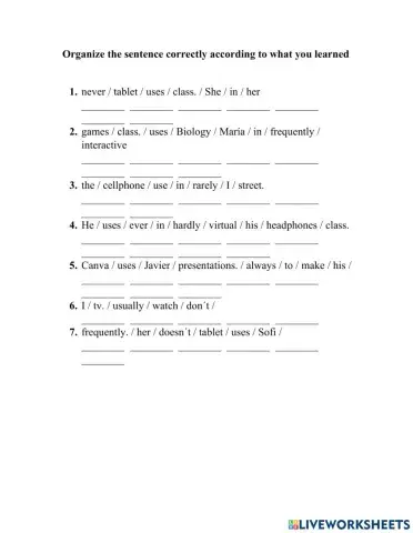 Adverbs of frequency and technology