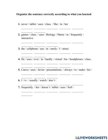 Adverbs of frequency and technology