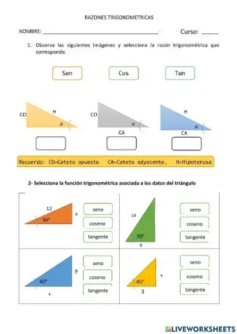 Razones trigonométricas