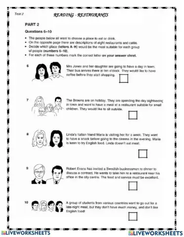 Restaurants and ordering food