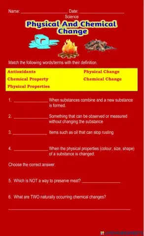 Physical and Chemical Properties and Changes