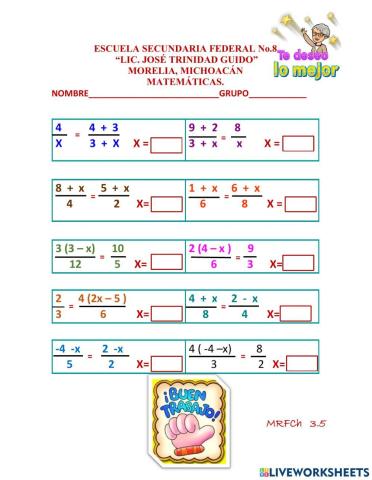 Ecuaciones con denominador 2
