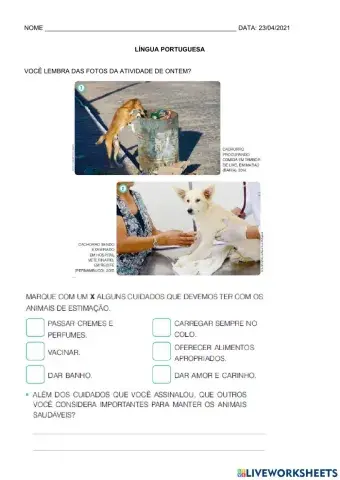 Lingua portuguesa e matemática