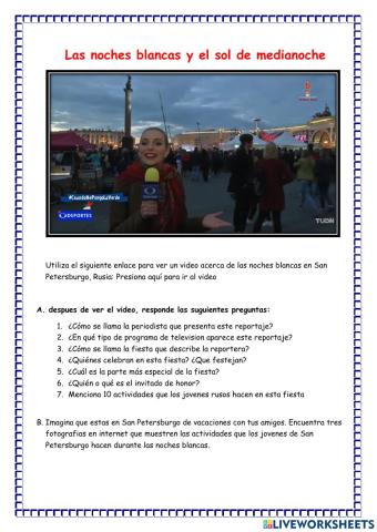 Ejercicio de escucha las noches blancas