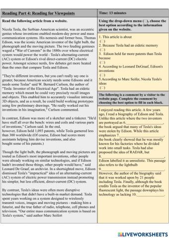 Reading Test 4 Part 4